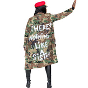Camouflage letter printed Trench Jacket