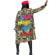 Camouflage letter printed Trench Jacket