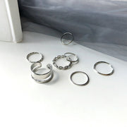 Metal Hollow Round Jewelry Ring Set