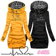 Winter long sleeve Sweater Dress Hooded