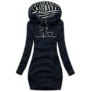 Winter long sleeve Sweater Dress Hooded