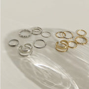Metal Hollow Round Jewelry Ring Set