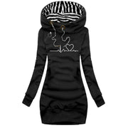 Winter long sleeve Sweater Dress Hooded